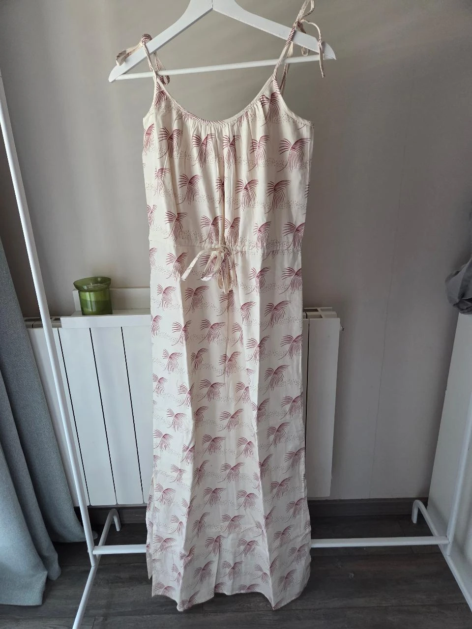 Des Petits Hauts Long Cotton Cream Dress Size XS-S new bohemian summer beach vacation – photo 3